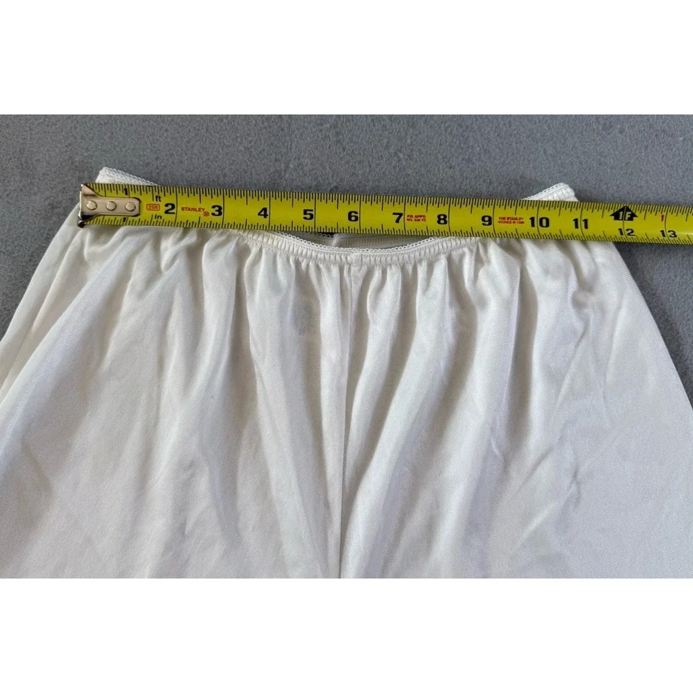 Velrose Vintage Cream Nylon Pettipants Bloomers Lace Trim Slip Shorts S USA
